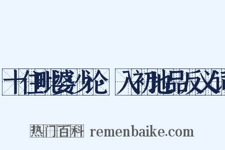 十住毗婆沙论·入初地品反义词是什么意思的图片